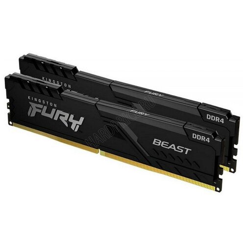 Оперативная память 64Gb Kingston FURY Beast Black PC25600, 3200Mhz, CL16 (Kit of 2) (KF432C16BBK2/64) (retail)