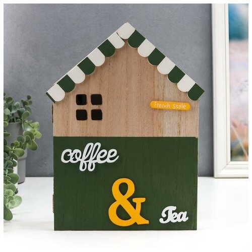 Ключница дерево Домик - Кофе и чай 285х22х6 см 1020₽