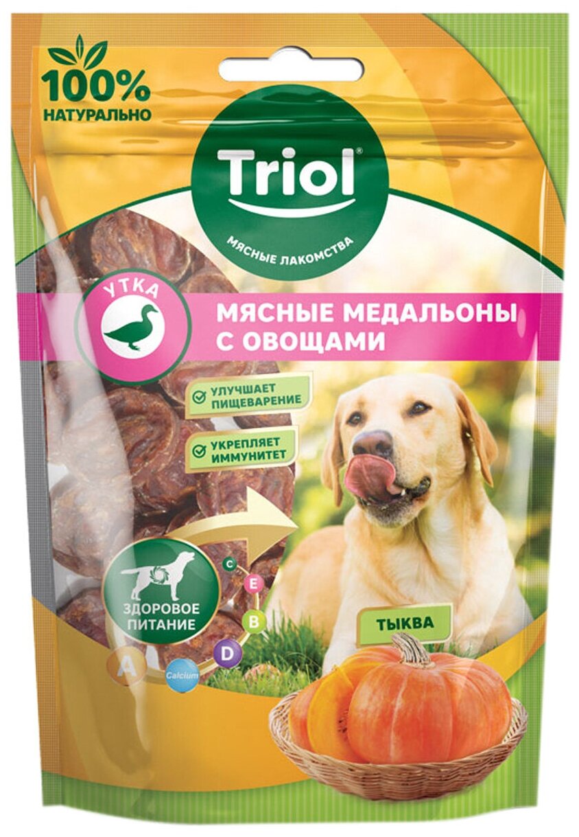 Triol (лакомства) Мясные медальоны из утки с тыквой для собак 70г 10171072 0,07 кг 42680 (1 шт)