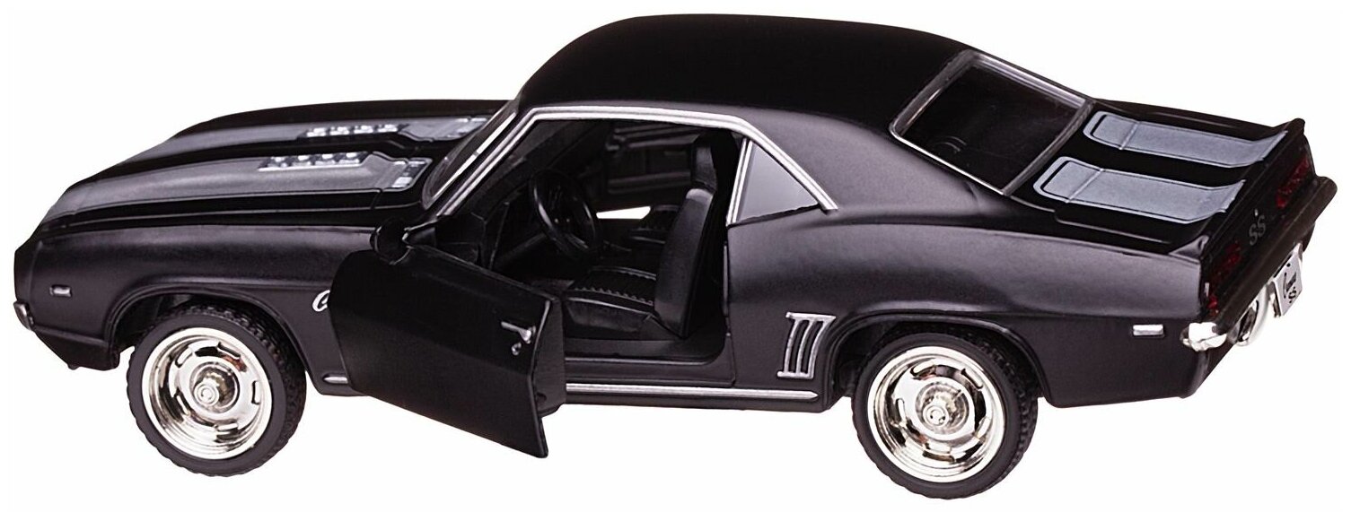Машинка металлическая Uni-Fortune RMZ City серия 1:32 Chevrolet Camaro 1969, инерционная, серый матовый цвет, двери открываются