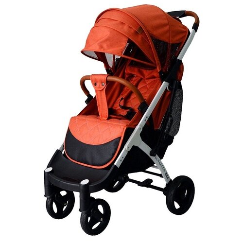 Прогулочная коляска Yoya Plus MAX 2021 коричневая на белой раме.