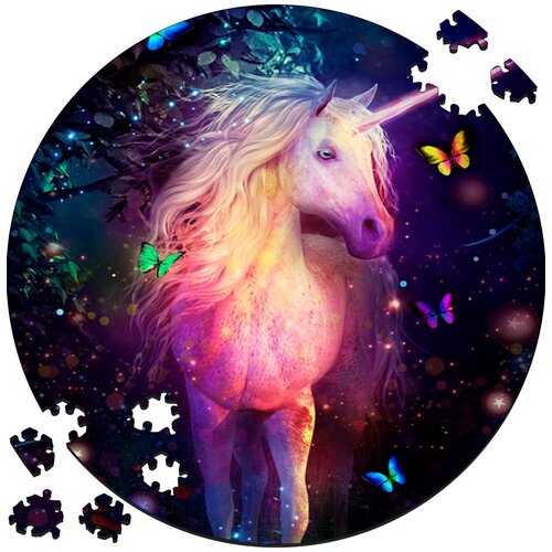 Деревянный пазл картина на стену Единорог Unicorn 169 деталей 30х30см деревянный пазл картина на стену тадж махал taj mahal 169 деталей 30х30см