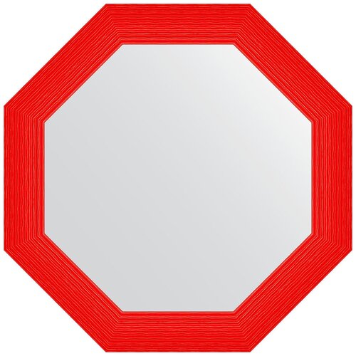 Зеркало в багетной раме EVOFORM BY 3885, красная волна 89 mm (77x77 cm)