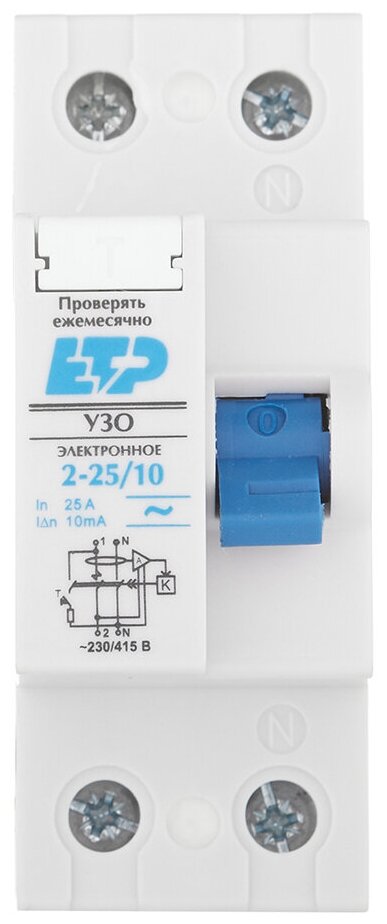 УЗО ETP DLF362 (18019) 25А 10 мА 2P тип АС 45 кА компактный