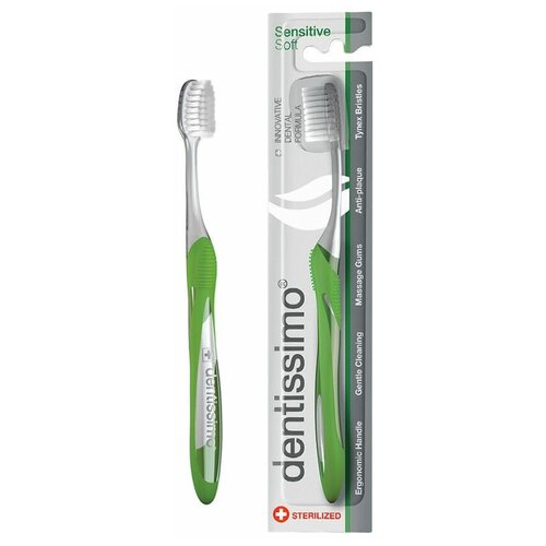 Купить Зубная щетка DENTISSIMO (дентиссимо) Sensitive (для чувствительных зубов), зеленый
