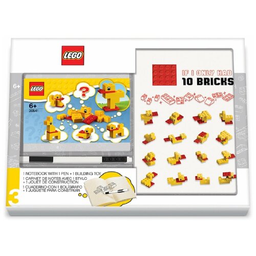 Книга для записей Lego Duck Build, с черной гелевой ручкой, 192 листа блокноты lego книга для записей 176 листов линейка с ручкой