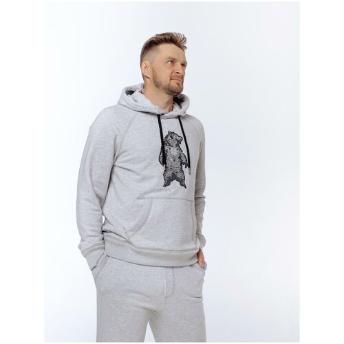 фото Зверь внутри / толстовка с медведем / серая мужская худи с медведем (xxl) nashlosь