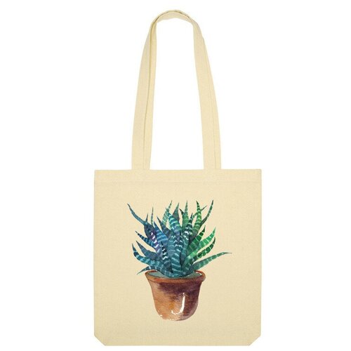 Сумка шоппер Us Basic, бежевый сумка кактус в очках бежевый