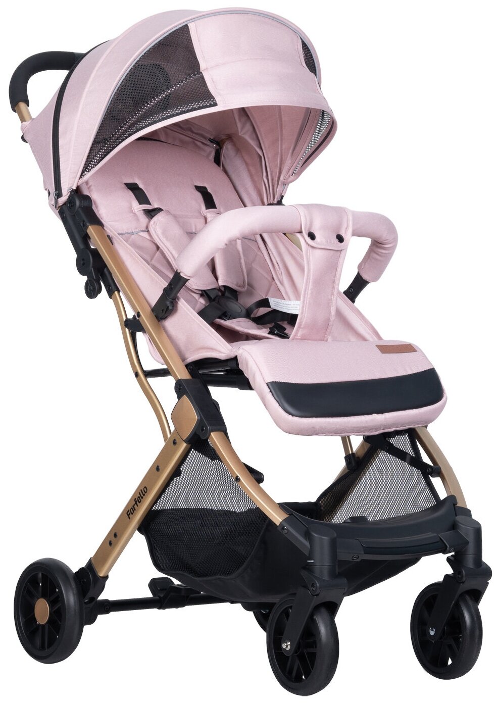 Коляска для детей Farfello Comfy Go / прогулочная коляска / от 7 месяцев / CG-88 / цвет розовый / рама золото