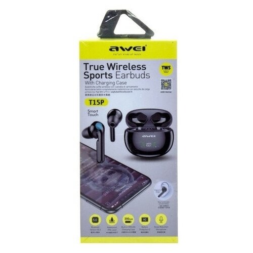 Беспроводные наушники TWS Awei T15P BT5045mAh 390mAh4ч черные 269000₽