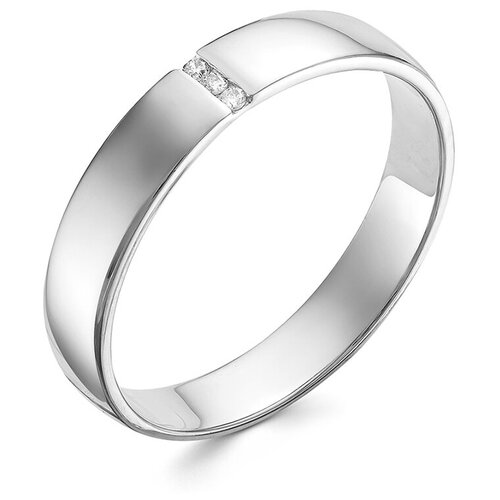 Кольцо с 3 бриллиантами 0.015 карат из белого золота 61835 VESNA jewelry, размер 17.5