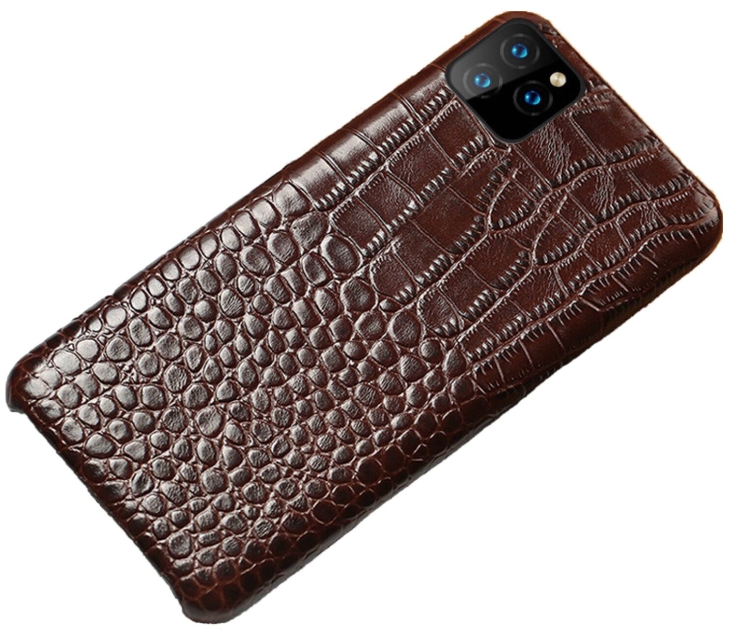 Чехол-накладка-бампер Чехол. ру Premium для iPhone 11 Pro Max (Айфон 11 Про Макс) из натуральной кожи с тиснением крокодила экзотическая неповторима.