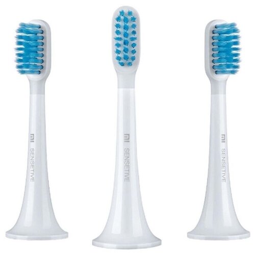 Сменные насадки для зубной щетки Electric Toothbrush T300/T500 белая 3 шт синяя щетина RU набор насадок xiaomi nun4090gl для звуковой щетки white 3 шт