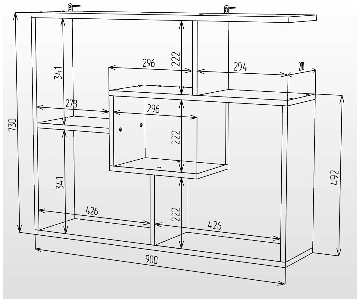 Полка настенная Velardy Power Fuel, 90x73x21см, Белый - фотография № 8