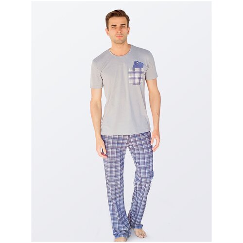 фото Костюм мужской домашний modellini 1157 серый, 50 размер