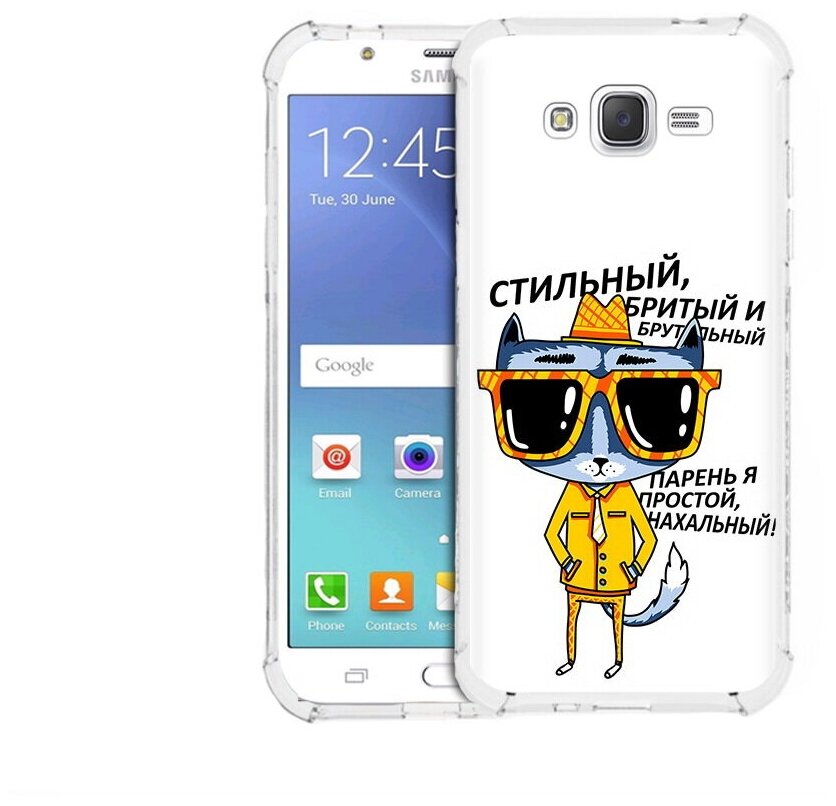 Чехол задняя-панель-накладка-бампер MyPads стильный кот для Samsung Galaxy J5 (2015) SM-J500F/DS/Dual Sim/Duos противоударный