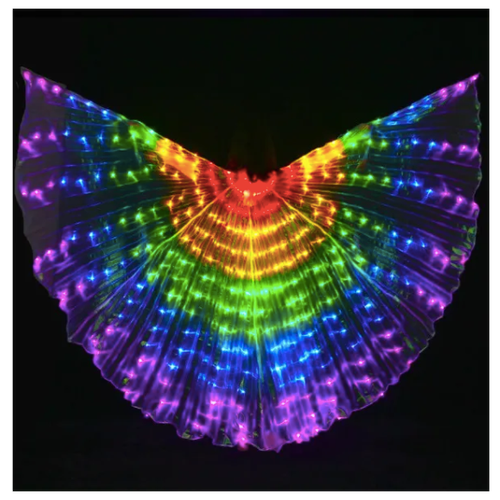 радужные цветные светодиодные крылья ruoru увы с дистанционным управлением светодиодные крылья исиды танцевальная одежда цирковые светод Светодиодные крылья разноцветные