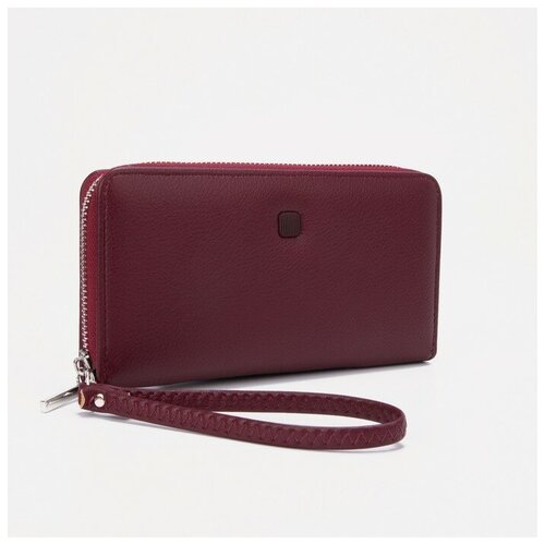 фото Кошелёк на молнии, с ручкой, цвет бордовый нет бренда