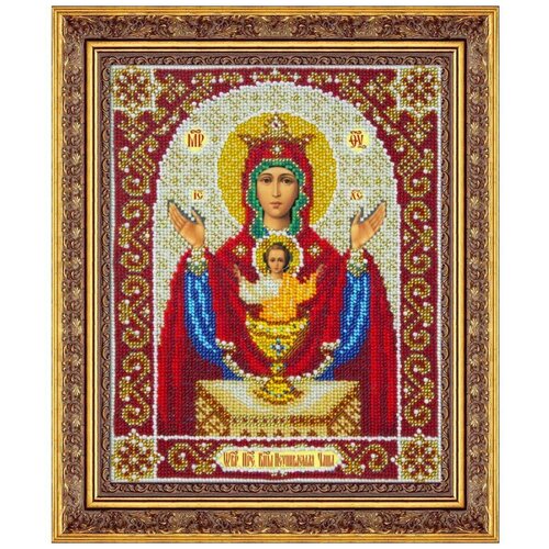 Паутинка Б-1048 Пресвятая Богородица Неупиваемая Чаша Набор для вышивания 20 x 25 см Вышивка бисером