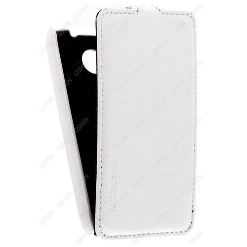 Кожаный чехол для Lenovo A376 Aksberry Protective Flip Case (Белый) чехол mypads e vano для lenovo a376