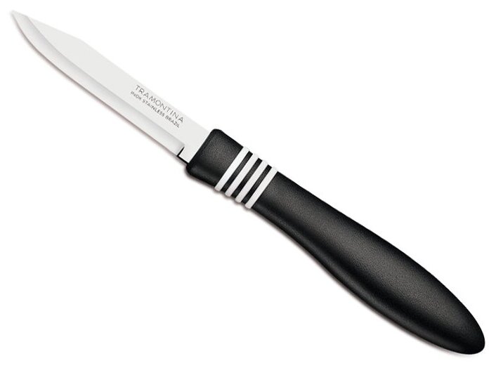 Ножи для овощей, Cor and Cor, длина лезвия 7,5 см, нержавеющая сталь, черный, 2 шт.