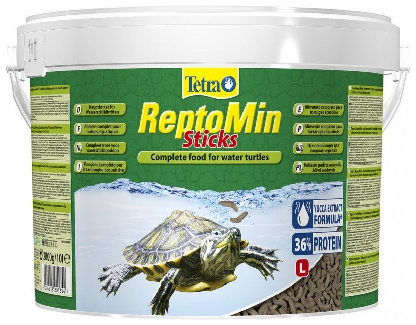 Корм Tetra ReptoMin в виде палочек для водных черепах 10 л (ведро)