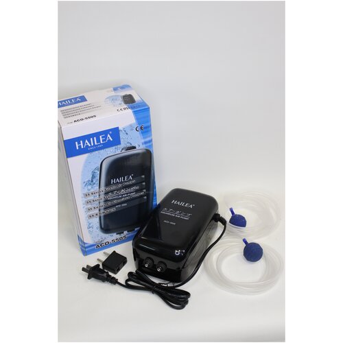 Воздушный компрессор Hailea ACO - 5505 аэратор для аквариума коптилен шланг диаметром 4 мм распылитель диаметром 25 см 359900₽