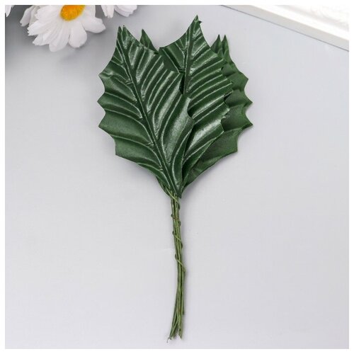 Купить Декор для творчества Листья тёмно-зелёные набор 10 шт 9х4, 5 см, Нет бренда