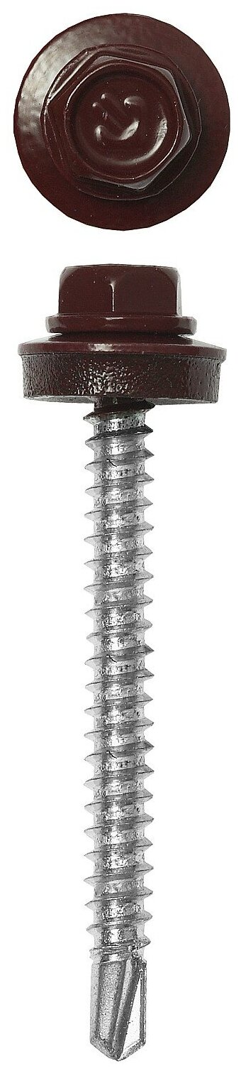 фото ЗУБР Саморез кровельный 4,8 х 35 мм, 1800 шт. RAL 3005, ЗУБР "профессионал"