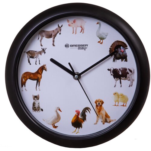 Bresser Часы настенные Bresser Junior, 25 см, с животными