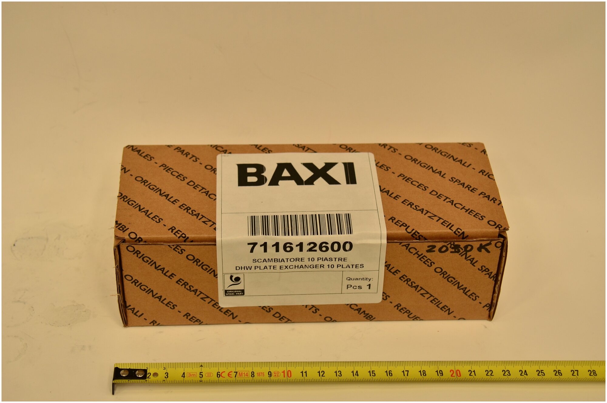 Теплообменник ГВС пластинчатый вторичный на 10 пластин/Baxi 711612600