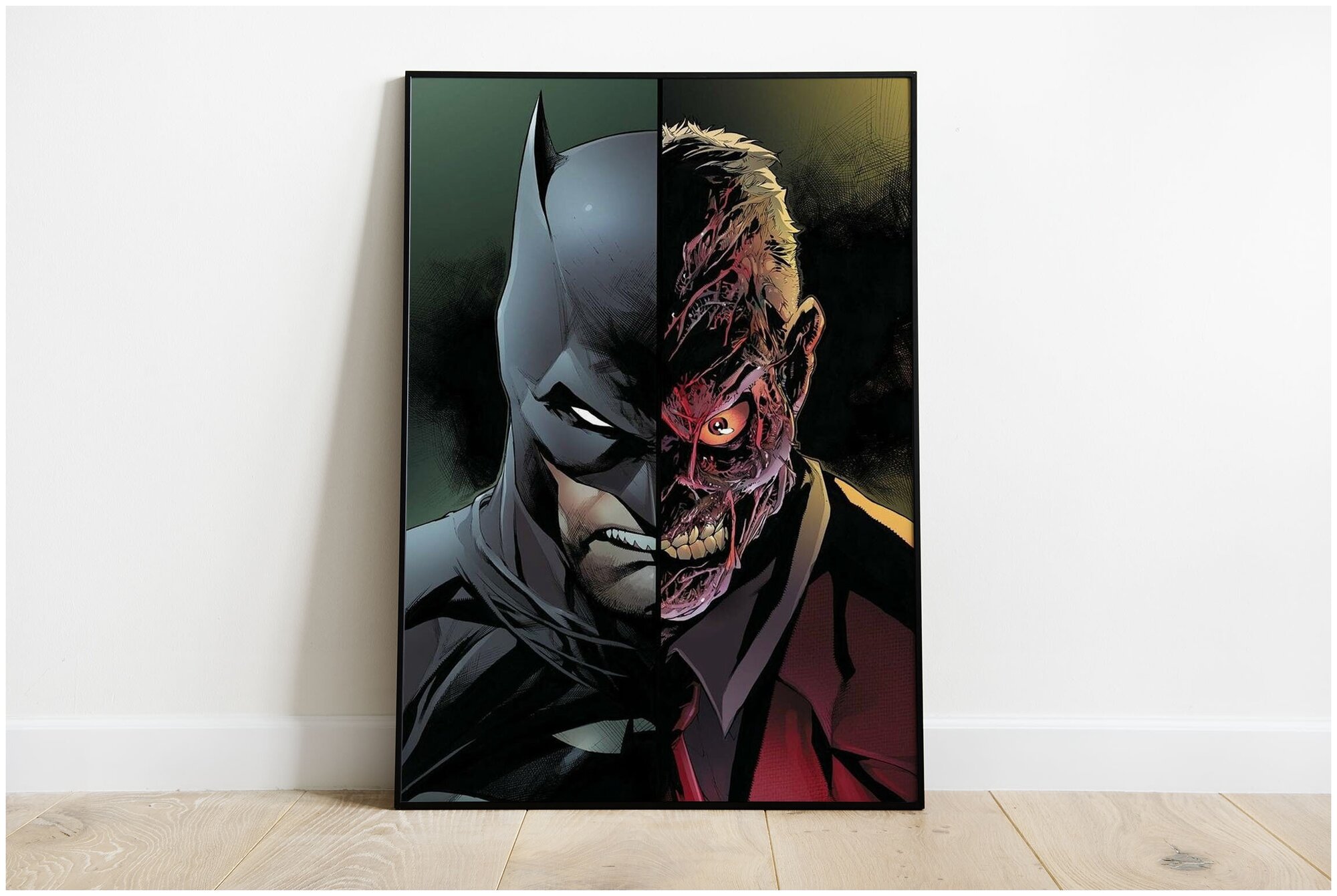 Плакат "Бетмен" / Формат А3 (30х42 см) / Постер для интерьера с черной рамкой
