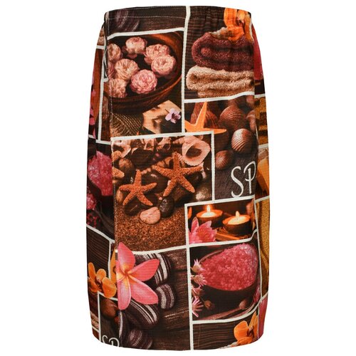 Килт (парео) для бани (сауны) вафельный с липучкой/накидка для бани 150х75 голубой