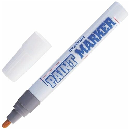 маркер краска масляный vertextools черный 1 шт MUNHWA Маркер-краска лаковый (paint marker) munhwa, 4 мм, черный, нитро-основа, алюминиевый корпус, pm-01, 12 шт.