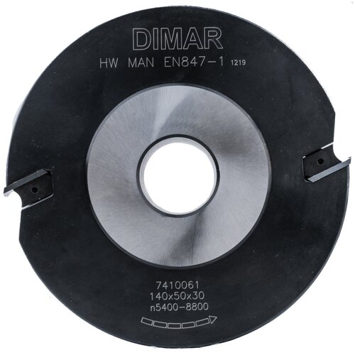 Фреза насадная Dimar (Димар) 7410061 сращивание №2 шип мебельный щит D140x50 Z2 сменные ножи посадка 30