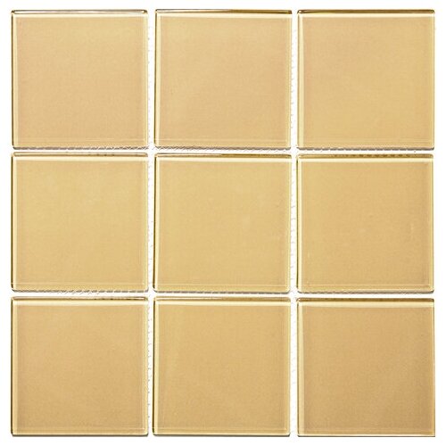 Мозаика для кухонного фартука Natural Mosaic A-163-100 желтый квадрат глянцевый