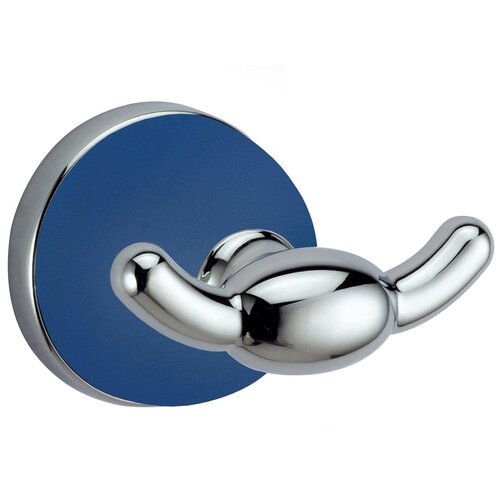 Крючок двойной SANATA MARGARET, синий, хром