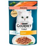 Корм консервированный для взрослых кошек GOURMET Перл Нежное филе с лососем в соусе - изображение