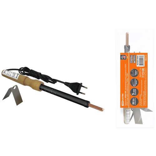 Паяльник TDM ЭПЦН-80 Рубин деревянная ручка мощность 80Вт 230В подставка в комплекте 89100₽