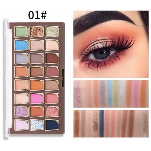 MISS ROSE/Палетка теней для век 24 цветов, водостойких теней для век