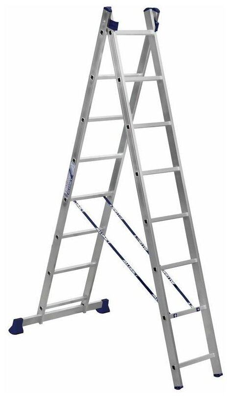 Двухсекционная лестница Алюмет 2x8 ступеней (арт. 5208) - фотография № 1