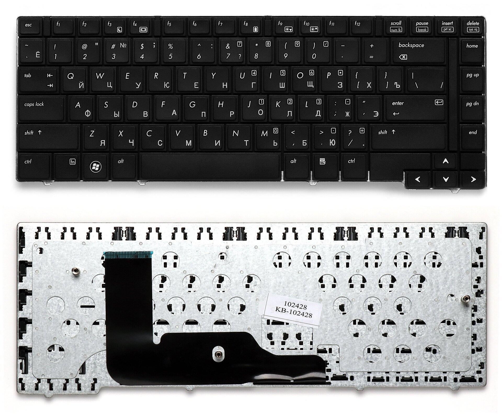 Клавиатура для ноутбука HP V103102BS1 черная без рамки