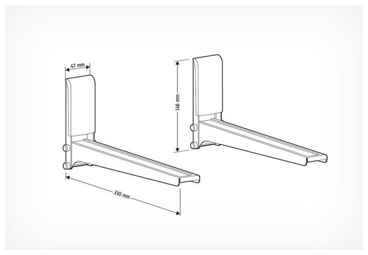 СВЧ кронштейн Holder MWS-2005 40кг настенный серебристый