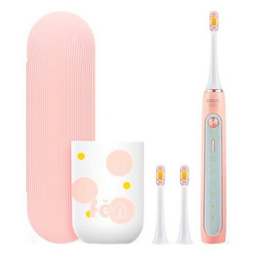 Электрическая зубная щётка Soocas Electric Toothbrush X5 37200 вибрмин 3 насадки розовая 704800₽