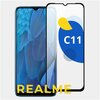 Полноэкранное защитное стекло на телефон Realme C11, C11 2021, C21Y, C25s и C25Y / Противоударное стекло для Реалми С11, С11 2021, С21У, С25с и С25У - изображение