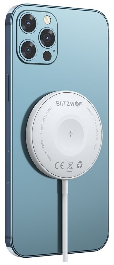 Магнитное беспроводное зарядное устройство BlitzWolf BW-FWC9 3 in 1 Magnetic Wireless Charger with Magnetic Attraction White