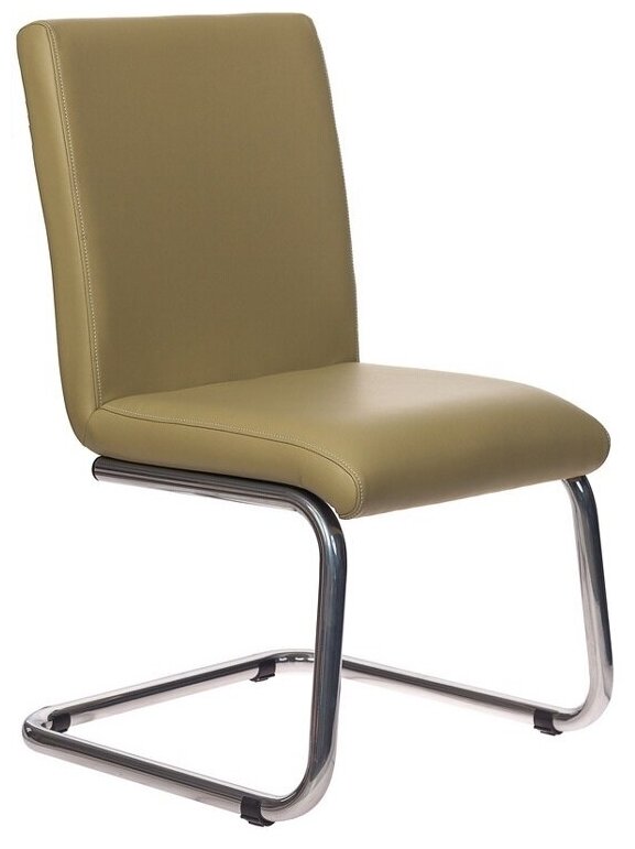 Стул офисный Евростиль 250 (стул сбербанк), полозья металл, обивка: экокожа, цвет: светло-зеленый