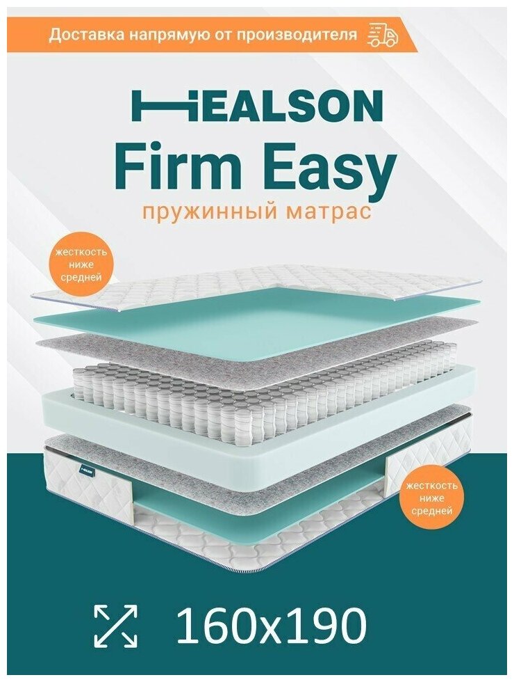 Матрас анатомический на кровать. Healson Firm Easy 160х190