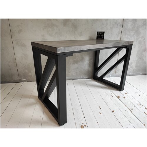 Стол обеденный кухонный из березы и стали в стиле Лофт 120*60*75(В) см письменный геймерский