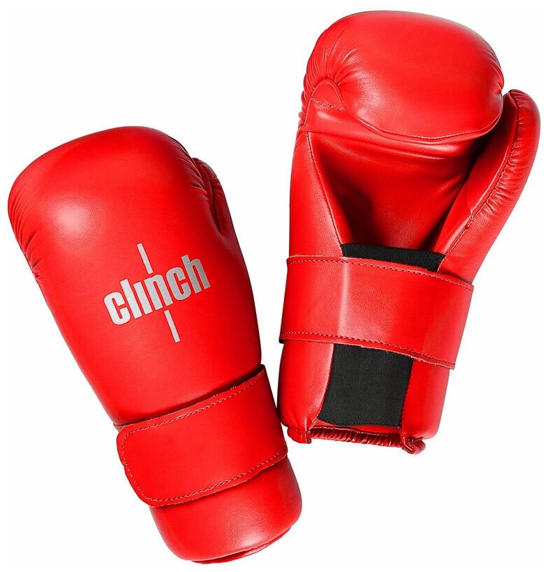 C524 Перчатки полуконтакт Clinch Semi Contact Gloves Kick красные (L)